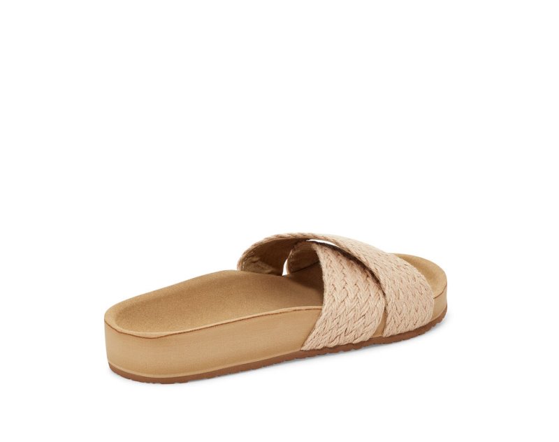 Sanuk She Cruzy Jute Vegan Slide Women's Flip Flops Beige | Canada 98LIS